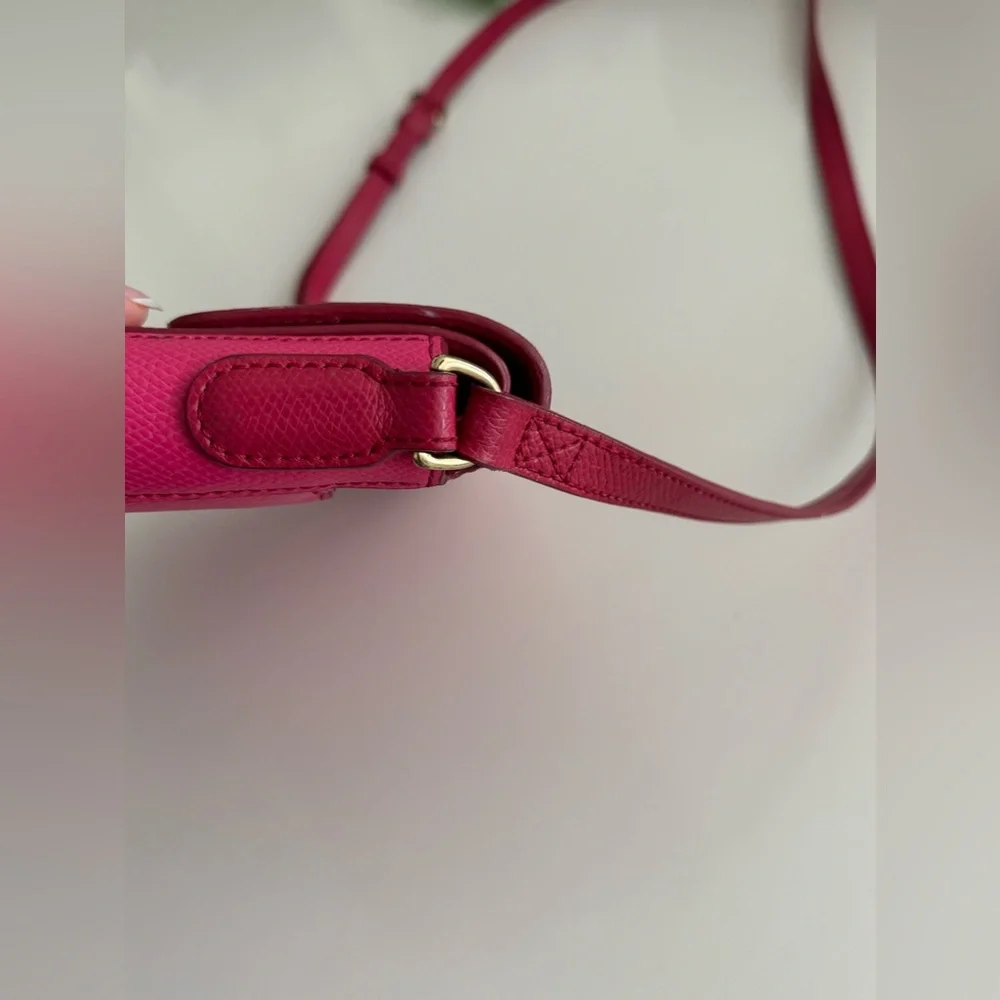 VERA BRADLEY leather Twice as Nice Crossbody Bag Purse - ROUGE PINK - Picture 10 of 15